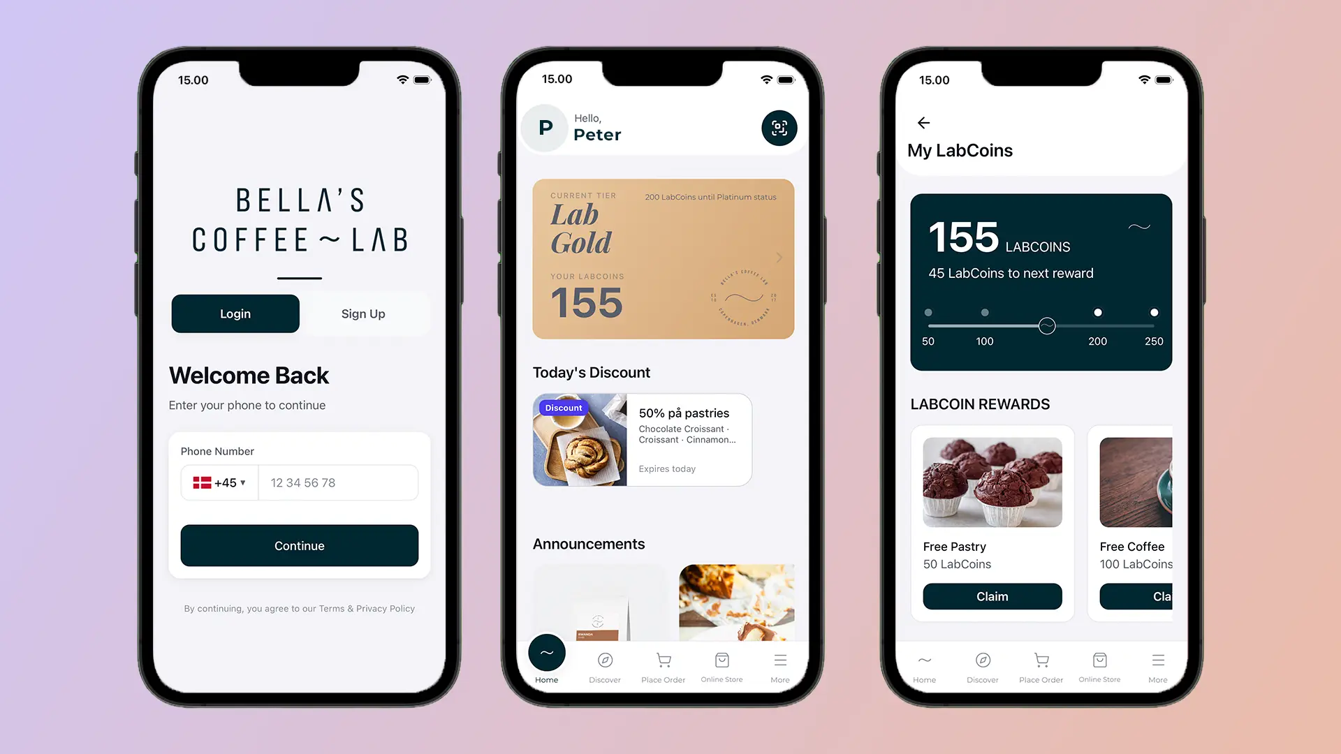 Bellas Coffee Lab — Loyalitetsapp